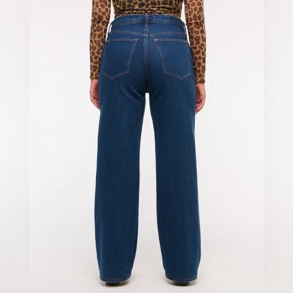 Abercrombie & Fitch Dark Blue 90’s relaxed high rise curve love Jeans- 31 short - Picture 4 of 12